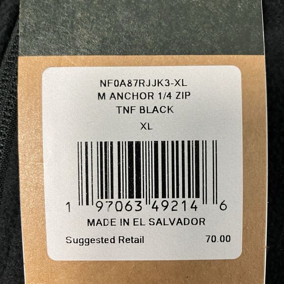 The North Face Sweater Mens XL Black TNF Anchor 1/4 Zipper Pullover Outdoor NWT - Picture 6 of 11